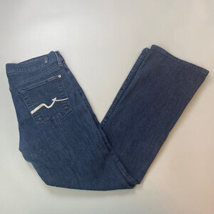 7 For All Mankind Bootcut Jeans Women's 28 Blue Low Rise Western Y2K Bling